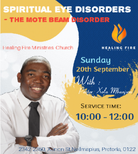 Spiritual eye disorders - The mote beam disorder